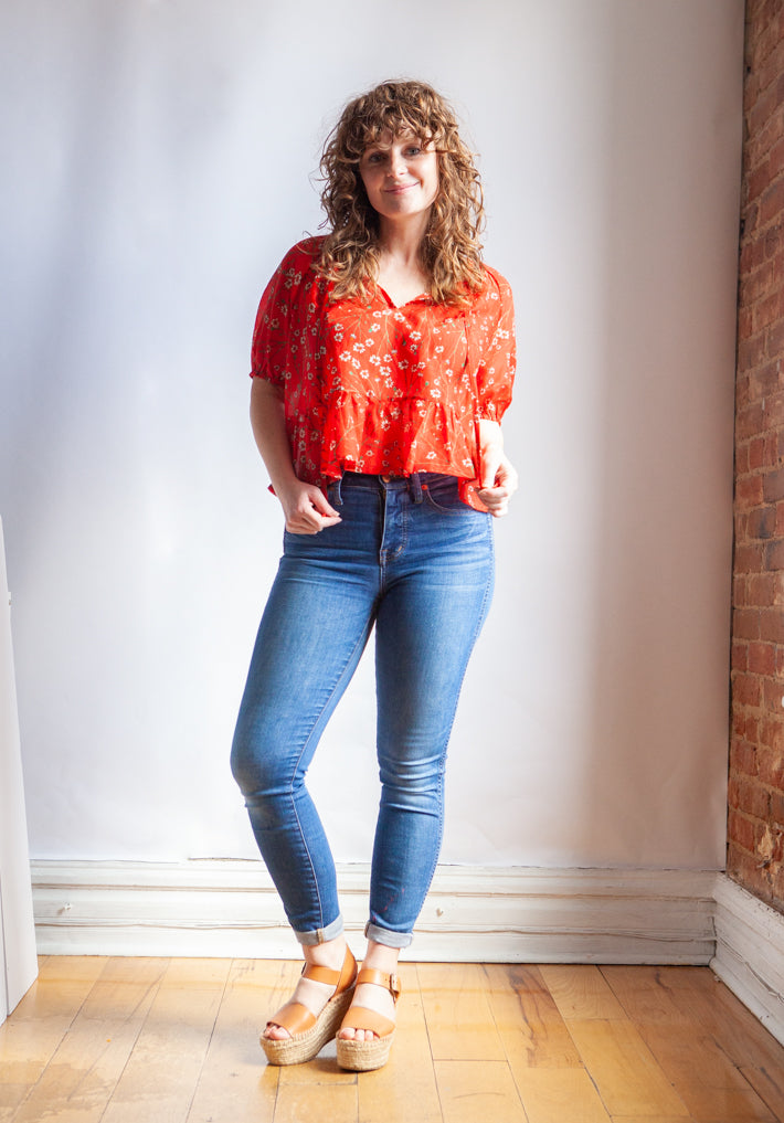 Roscoe Puff Sleeve & Cropped Ruffle